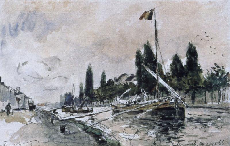 Johann Barthold Jongkind willebroek canal France oil painting art